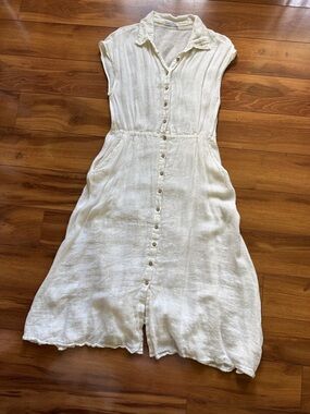 Brave+True Cream Linen Dress L